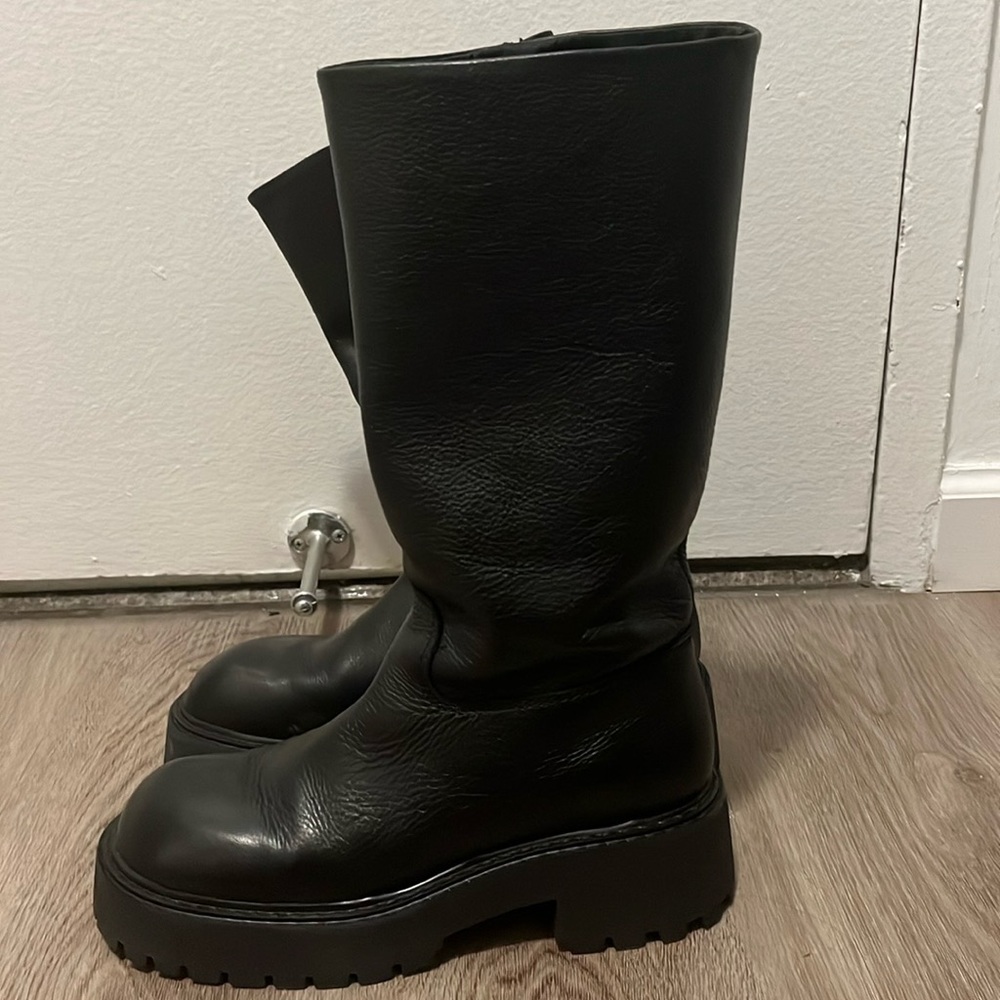 Mango Leather Knee-length boots